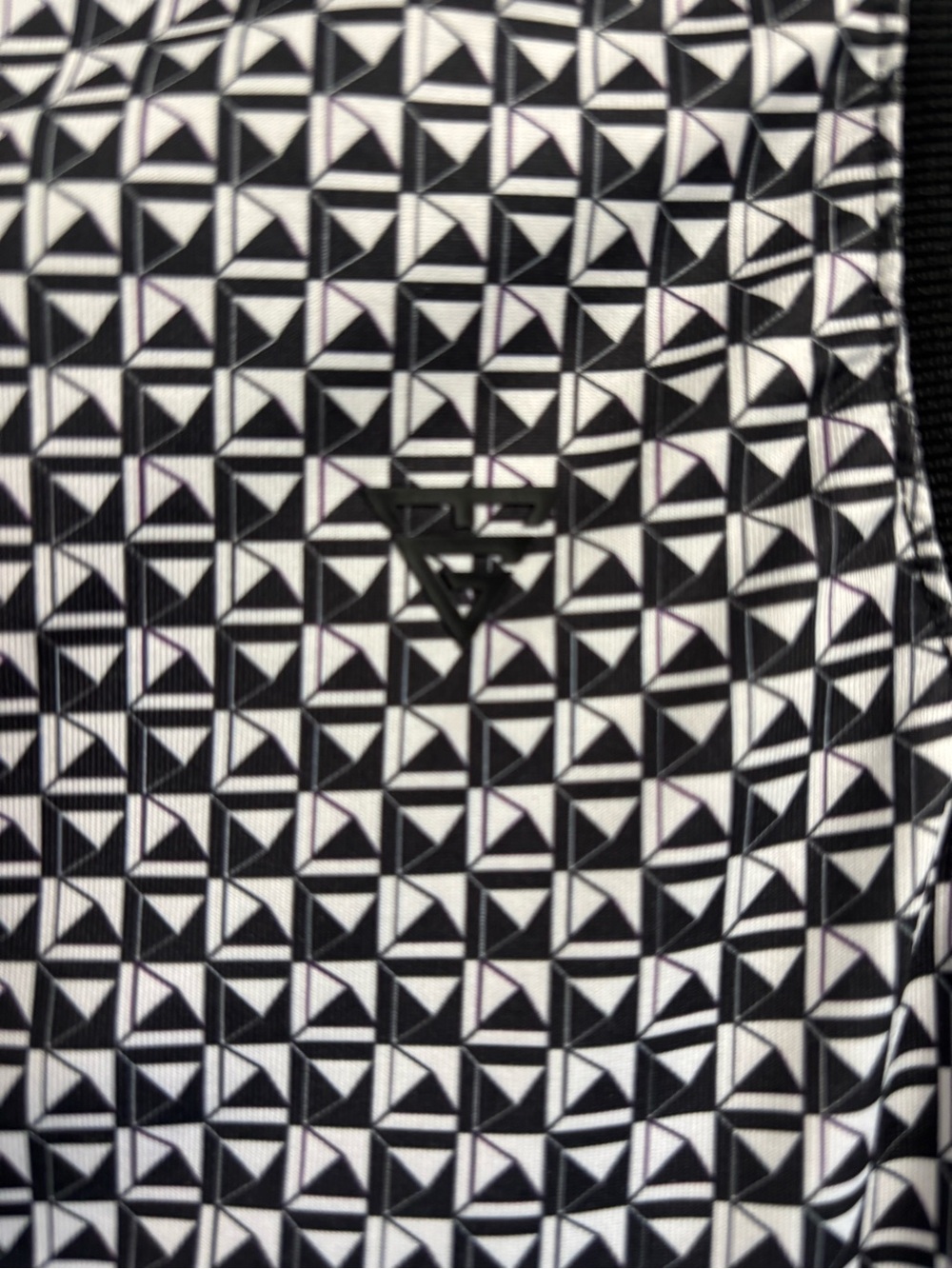 Maelreg Sleeveless Black & White Patterned Mini Polo Dress Large - Picture 3 of 7